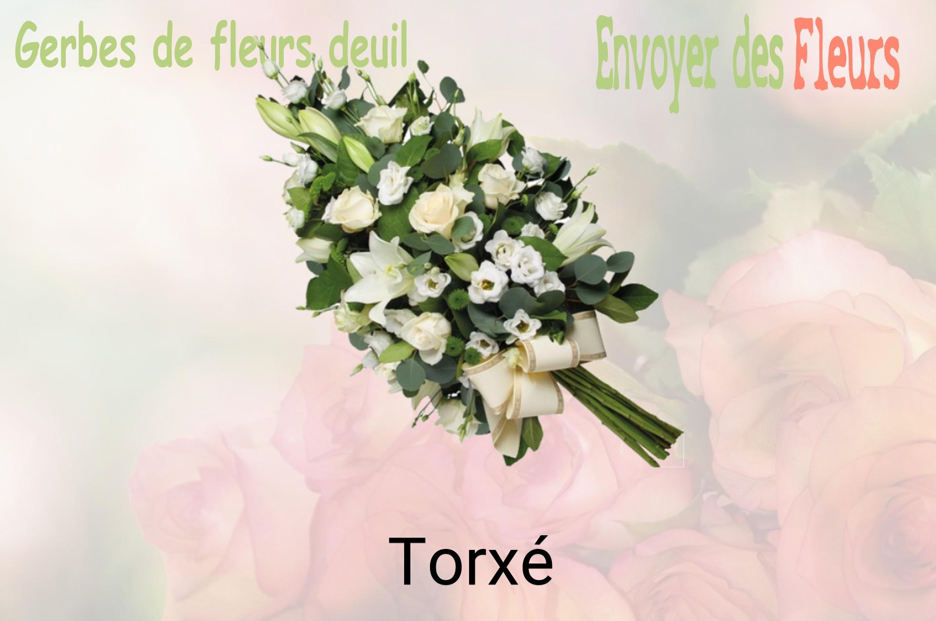 Gerbe de fleurs de deuil livrée à Torxé